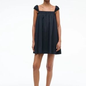 STAUD Black Gathered Detail Top